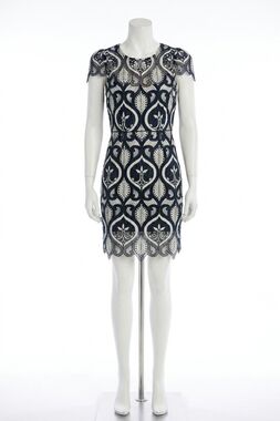 NEW CABALLERO vanna dress in navy and cream lace